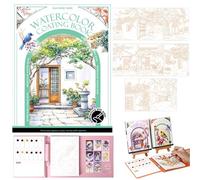 Hedremy Aquarelle Peinture, Livre Aquarelle avec Pinceau et Papier Aquarelle, Cahier Aquarelle, Adapté à la Maison, à l'École, aux Voyages et à la Peinture à l'Aquarelle pour Débutants