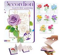 Hedremy Aquarelle Peinture, Livre Aquarelle avec Pinceau et Papier Aquarelle, Cahier Aquarelle, Adapté à la Maison, à l'École, aux Voyages et à la Peinture à l'Aquarelle pour Débutants