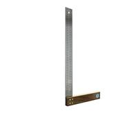 Équerre de menuisier 400 mm noyer avec lame inox 35 mm