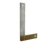 hedue® Équerre de menuisier 400 mm - Equerre menuisier avec angle de 90 degrés, manche en noyer avec lame en acier inoxydable de 45 mm, outil menuisier