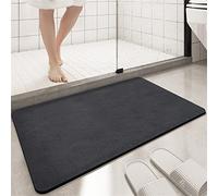 Heeboode Tapis de Bain Absorbant, Tapis de Douche Antidérapant, Tapis de Bain Diatomite, Bath Mat, Tapis de Salle de Bain, Tapis Douche, Tapis Salle de Bain Antidérapant Absorbant Noir-50x80cm