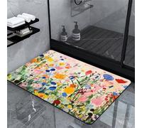 Heeboode Tapis de Bain Antidérapant 80x120cm Tapis Salle de Bain Diatomite, Tapis Super Absorbant Salle de Bain Doux Sèche Rapide, Tapis Pierre Salle de Bain, Tapis Lavable Tapis de Bain Spring