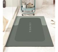 Heeboode Tapis de Bain, Tapis Salle de Bain Absorbant Antidérapant, Tapis de Douche Antidérapant, Tapis de Bain Absorbent, Tapis de Salle de Bain, Tapis Bain, Tapis Diatomite Cyan, 90x120cm