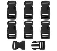 heedpeiur Lot de 6 fermoirs à clic en plastique de 32 mm - Boucle de rechange - Fermeture rapide - Pour sac à dos et sangle de bagage, Noir , Steckschnalle 38mm