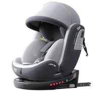 heekin Siège auto pour bébé pivotant à 360° avec ISOFIX pour enfants de 40 à 150 cm (0 à 36 kg), 0 à 12 ans, angle réglable, groupe 0+/1/2/3, selon ECE R129 (gris)