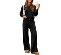 heekpek Ensemble Femme Survêtement 2 Pièces Automne Hiver | Manches Longues,Décontracté Pull Col Rond avec Pantalon de Large à Taille Élastique,Tenue Interieur Chic et Elegant Chaud
