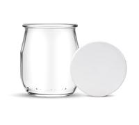 HEEKSE 12 Pots Yaourt en Verre avec 24 Couvercles (143 ml)-Fabriqué en France