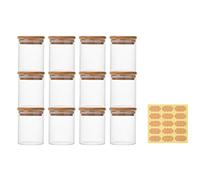 HEEKSE Bocaux à Épices- 12 Pots x 150 ml -avec étiquettes