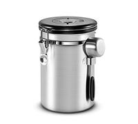 HEEKSE Boîte à Café Hermétique en acier Inoxydable (Argent)