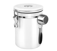 HEEKSE Boîte à Café Hermétique en acier Inoxydable (Blanche)