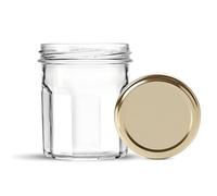 HEEKSE lot de 12 pots et bocaux à confitures en verre-Fabrication française (200mlX12)