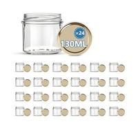 HEEKSE Lot de 24 bocaux en verre avec couvercles (130 ml) pour les petits pots de bébé, des confitures maison-Fabrication française