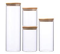 HEEKSE lot de 4 Bocaux Rangement en Verre pour Spaghetti, Pates