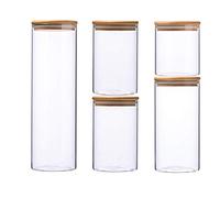 HEEKSE lot de 5 Bocaux Rangement en Verre pour Spaghetti, Pates