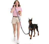 Heelay Laisse mains libres pour chien, ajustement double zone, multifonctionnelle, ceinture de 3,1 m de long pour chien de taille moyenne et petite, gris