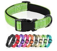 HEELE Collier Chien, Collier Réfléchissant pour Chien, Collier en Néoprène Doux, Rembourré et Respirant en Nylon, Ajustable pour Les Chiots Petits Moyens et Grands Chiens, Vert Gazon, M