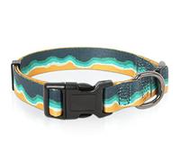 HEELE Collier pour Chien, Collier de Style Doux et Confortable avec Motifs Uniques Fleurs Multicolores, Ajustable avec Fermeture Rapide pour Petit, Moyen et Grand Chien, Vague de Mer, S