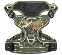 HEELE Harnais Chien, Harnais Anti Traction pour Chien, Respirant Réglable Gilet Durable Réfléchissant, Facile à Mettre, Camouflage Harnais pour Petit Moyen et Grand Chien, Camouflage Vert, S