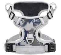 HEELE Harnais Chien, Harnais Anti Traction pour Chien, Respirant Réglable Gilet Durable Réfléchissant, Facile à Mettre, Camouflage Harnais pour Petit Moyen et Grand Chien, Camouflage Gris, S