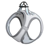 HEELE Harnais Chien Harnais pour Petit Chien Step-in Air Mesh Réfléchissante Réglable Harnais pour Chiot, Gris, M