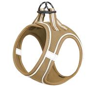 HEELE Harnais Chien Harnais pour Petit Chien Step-in Air Mesh Réfléchissante Réglable Harnais pour Chiot, Marron, M