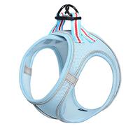 HEELE Harnais Chien Réfléchissant Gilet Harnais pour Petit Chien pour Randonnée Trajet Voiture, Harnais en Maille Douce Respirante et Durable, Bleu, M