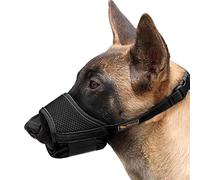 HEELE Muselière pour Chien en Maille Respirante et Nylon Durable avec Boucle réglable et Rembourrage Doux pour éviter Les aboiements, Les morsures et la Mastication, Noir, XS