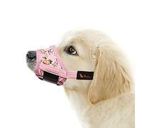 HEELE Museliere pour Chiens avec Boucle Ajustable Tissu Doux Muselières pour Chiens Empêcher de Mordre, Aboyer et Manger, Rose, L