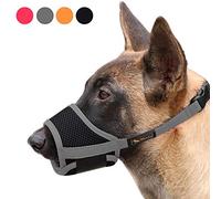 HEELE Muselière pour Chiens Muselière pour Chien en Nylon Souple Anti-aboiement et Mastication avec Boucle réglable en Maille Respirante, L, Gris