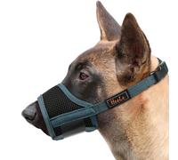 HEELE Muselière pour Chiens Muselière Souple Réglable pour Chiens Nylon, Museliere Anti Aboiement Anti-Morsure, Vert Foncé, S