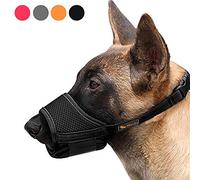 HEELE Muselière pour Chiens Muselière Souple Réglable pour Chiens Nylon, Museliere Anti Aboiement Anti-Morsure, S, Noir