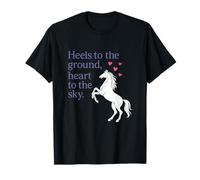 Heels to the Ground Horse Humour Equestre Novelty T-Shirt