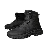 HeelVirtuosa Bottes Montantes d'extérieur for Homme - Tige en Cuir, Semelle épaisse en Caoutchouc antidérapante for la randonnée(Black,47 EU)