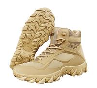 HeelVirtuosa Bottes Tactiques Montantes for Hommes, Robustes avec Semelles Profondes, Bottes d'extérieur avec Maintien de la Cheville(Brown,43 EU)