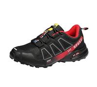 HeelVirtuosa Chaussures de Trail for Homme, laçage Rapide, Mesh Respirant, Baskets antidérapantes for Sports Outdoor(Red,47 EU)