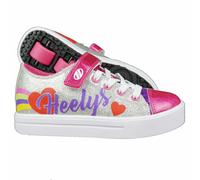 Heelys X2 Snazzy Argent / Arc en Ciel / Cœur Rollschuh-Sneaker Roulettes Doubles