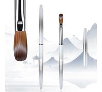 heemeei Kolinsky Pinceau à ongles en acrylique taille 10 pour application acrylique, pinceau à poudre acrylique pour nail art, manucure professionnelle, bricolage à domicile (10#)