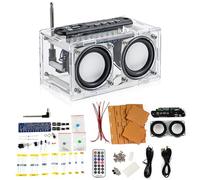 Heemol Kit de montage de haut-parleur, amplificateur Bluetooth et kit de soudure pour radio 87,5-108 MHz avec écran LCD, affichage du spectre et télécommande pour soudure électronique.