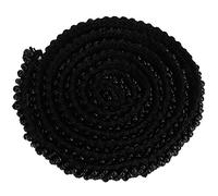 HEEPDD 1 Mètre Perle Ruban, Bande Décorative Style Vintage, Tissu Brodé Appliques Pour Couture et Artisanat de Mariage [1cm Perle Oblique Noire] Bordures Perlées