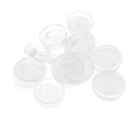 HEEPDD 10 Pcs Plastic Pétri avec Couvercles, Plat de Culture en Polystyrène Transparent, Diamètre Empilable de 35 Mm pour Les Projets Scientifiques Scolaires et Expériences de Germination