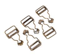 HEEPDD 10 Pcs Total des Boucles Bretelles, Boucle Réglable en Métal Ruban Boucle Slip pour Bavoir Pantalon Enfant Vêtements 2.7 cm(8 * 5 * 3cm-Bronze)