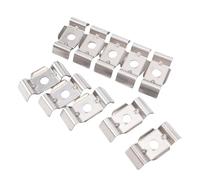 HEEPDD 10 Pièces Accessoires de Fixation de Clôture de Tapis à Double Tige, Connecteur D'angle de Matériel de Support en Acier Inoxydable 304 avec Perles Renforcées pour Poteaux en