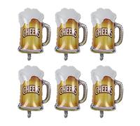 HEEPDD 10 Pièces Ballons de Tasse de Bière, Décoration de Fête en Papier d'aluminium Réutilisable, Ballons de Vibrants pour les Anniversaires, les Anniversaires et les Cadeaux de Célébrations d'été