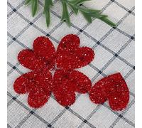 HEEPDD 10 Pièces Exquises Applications de Diamants D'imitation en Forme de Cœur pour Les Accessoires de Vêtements et Décoration de Chaussures, Patch de Vêtements de Fixation de Plongée Chaude pour