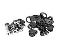 HEEPDD 100 Ensembles de Crochets à Lacets pour Chaussures, Kit de Rivets à œillets en Laiton pour Bottes et Baskets avec Finition Noir Brillant, 100 Crochets, 100 Rivets, 100 Cache-boutons