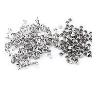 HEEPDD 100 Pcs Double Rivets Ensemble, 6 x 8mm en Métal Rond en Cuir Tubulaire Artisanat Rivet Bricolage Leathercraft Accessoires pour Sac À Main Portefeuille Sac À Main