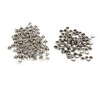 HEEPDD Rivets Cuir, 100 Pcs 8 x 8mm Double Cap Rivets Métal Rond en Cuir Tubulaire Artisanat Rivet Bricolage Leathercraft Goujons Spike Décoration Accessoires pour Porte-Monnaie Portefeuille(Argent)
