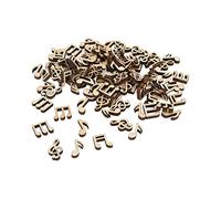 HEEPDD 100 Pièces de Notes de Musique Découpées en Bois, Pièces en Bois Massif Vintage Inachevées pour l'artisanat de Bricolage, la Décoration Intérieure, les Ornements de Fête et l'art Mural,