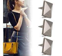 HEEPDD 100 Pièces Rivets Punk Pyramide Carrée, Goujons Métalliques à Quatre Griffes en Laiton pour Bracelets à Faire Soi-même Vêtements Chaussures et Sacs à Main (15MM)