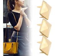 HEEPDD 100 Pièces Rivets Punk Pyramide Carrée, Goujons Métalliques à Quatre Griffes en Laiton pour Bracelets à Faire Soi-même Vêtements Chaussures et Sacs à Main (12MM)